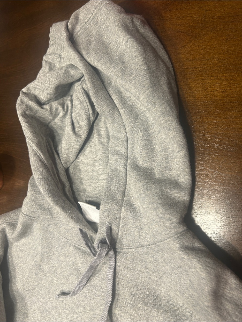 Nike Gray Pullover Hoodie with White Swoosh - Picture 4 of 5